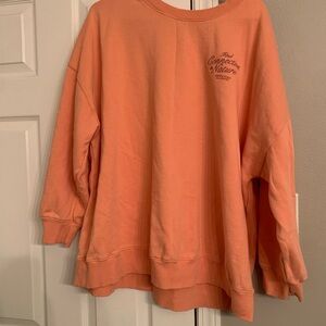 🍊 Old Navy Coral Graphic Sweatshirt orange womens size xxl nature tunic length